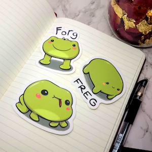 Frog Sticker Pack | Funny Meme Sticker | Cute Animal Stickers | Derpy Stickers | Cartoon Animal Stickers | Laptop & Water Bottle Stickers 3"