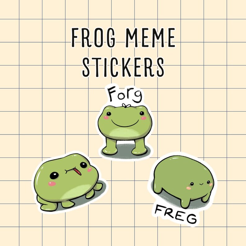 Silly Frog, and Freg Meme Sticker Pack Frog Sticker Bundle Derpy