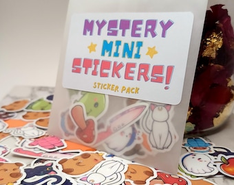 Mini Mystery Sticker Pack | 12 Random Small Vinyl Stickers | Cute Tiny Stickers for Planners, Journals, and Collectors | 1" Stickers