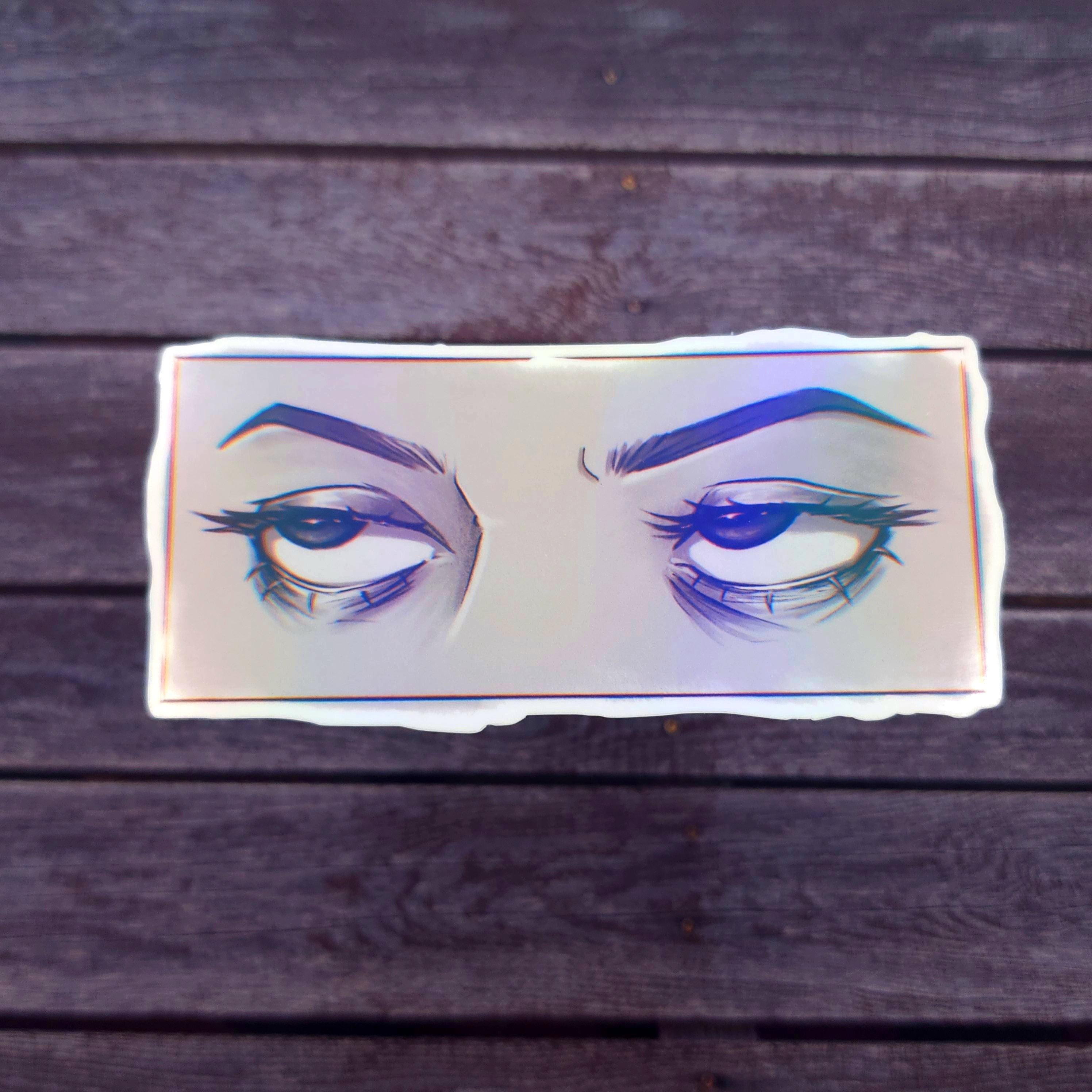 Sticker Roled Eyes Holographic Eye Roll Sticker, Annoyed Tired Eyes Holo Sticker, Sassy ...