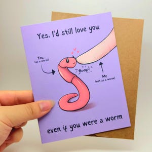 Tarjeta digital de San Valentín con gusanos / Tarjeta imprimible con gusanos lindos / Tarjeta con mensaje de amor / Tarjeta de San Valentín con descarga digital / Tarjeta de aniversario