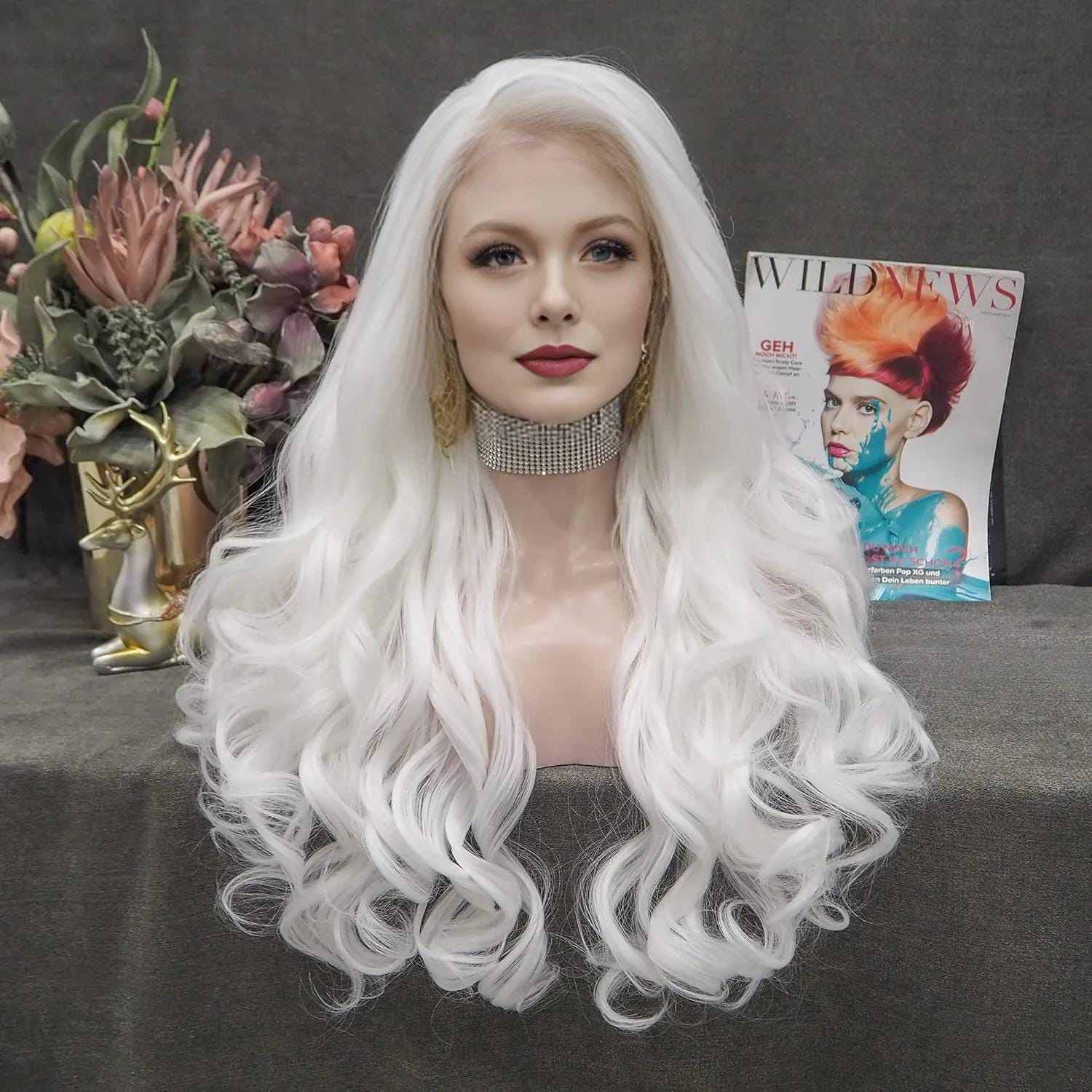 White Hair Lace Front Wigs White Girl White Girl Caucasian Wigs