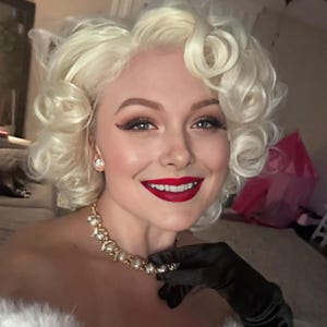 13*2 Lace Front Blonde Curly Synthetic Wig Short Bob MARILYN MONROE Wig Celebrity Costume Cosplay  12 Inches Wig