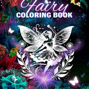 16 Pages Flower Fairy Coloring Pages | Fantasy Fairy Coloring Book | Printable & Instant Download | Kids and Adult Coloring Book
