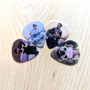 Functional Custom Guitar Picks - Durable Plastic Photo Picks - Personalized Father&#39;s Day Gift
