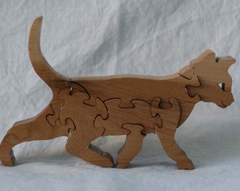 Kitten-Walking, wooden animal puzzle
