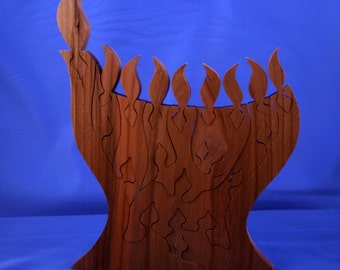 Menorah, wooden menorah puzzle