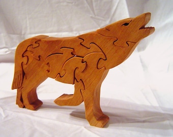 Wolf, wooden puzzle