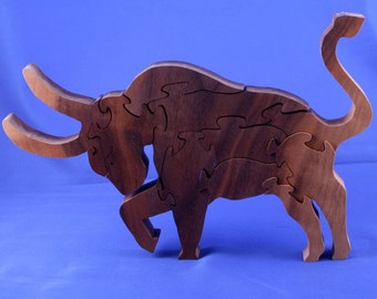 Taurus the bull, wooden taurus puzzle