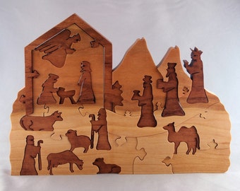 Nativity, wooden advent calendar puzzle