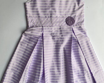 Lilac stripe girl dress