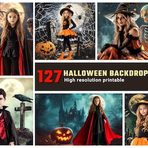 127 Halloween Photography Backdrops: Spooky Horror Backgrounds (Digital Download)