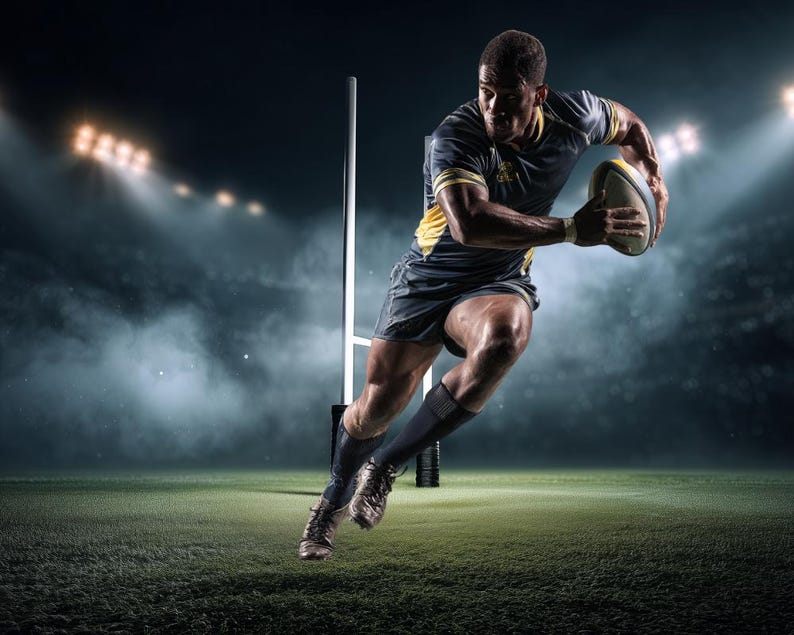 Rugby Stadium Lights Digital Backdrop: Sports Field Photography (JPG ...