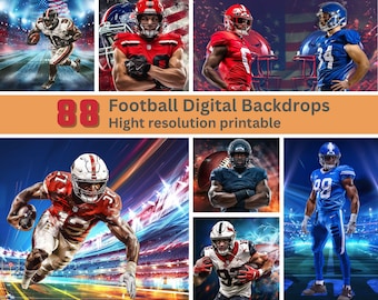 88 Cenários Digitais de Futebol / Fundos de Futebol Americano / Cartaz de Futebol / Fundos de Esportes / Fundo Digital