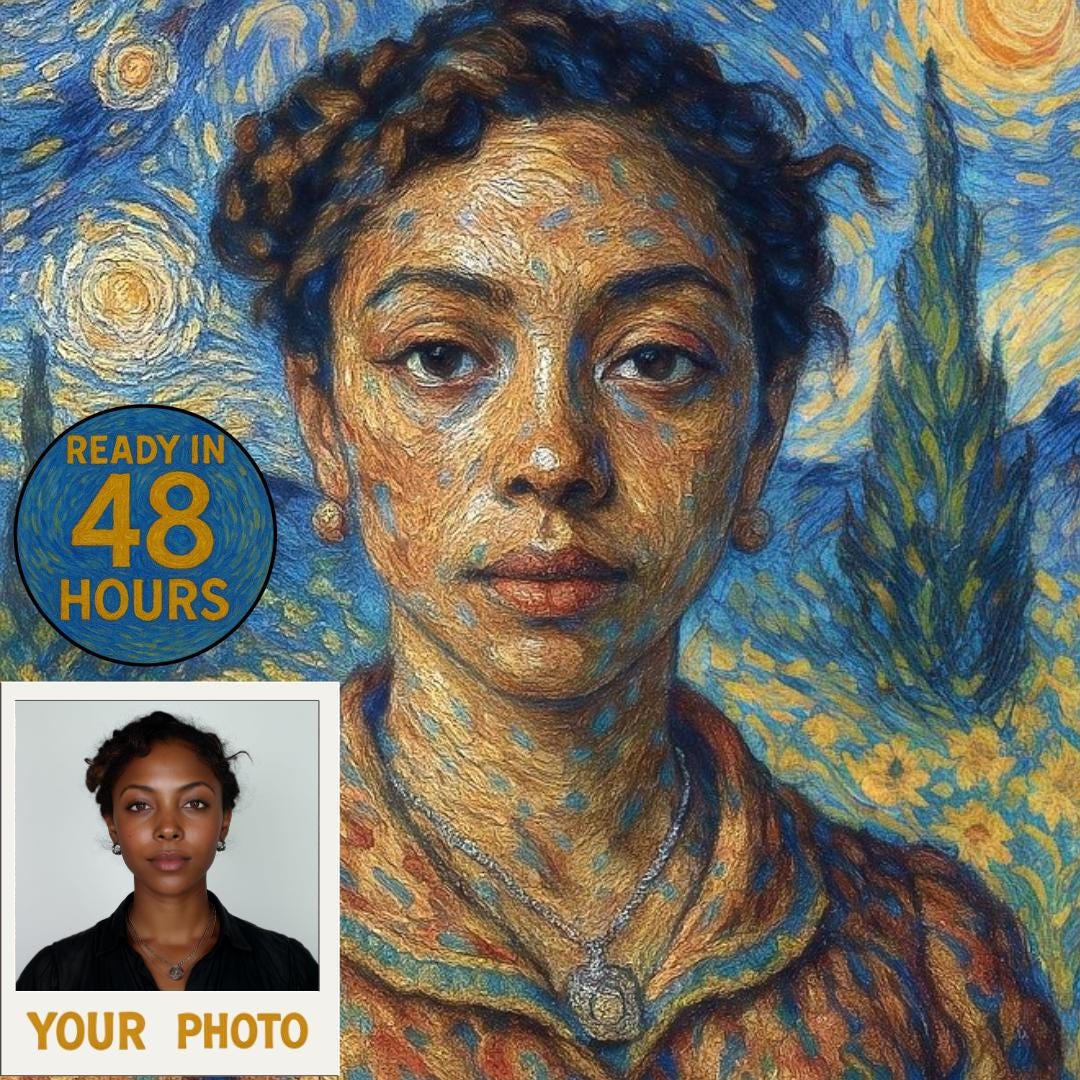 Custom Van Gogh Portrait | Starry Night Portrait | Printable Van Gogh ...