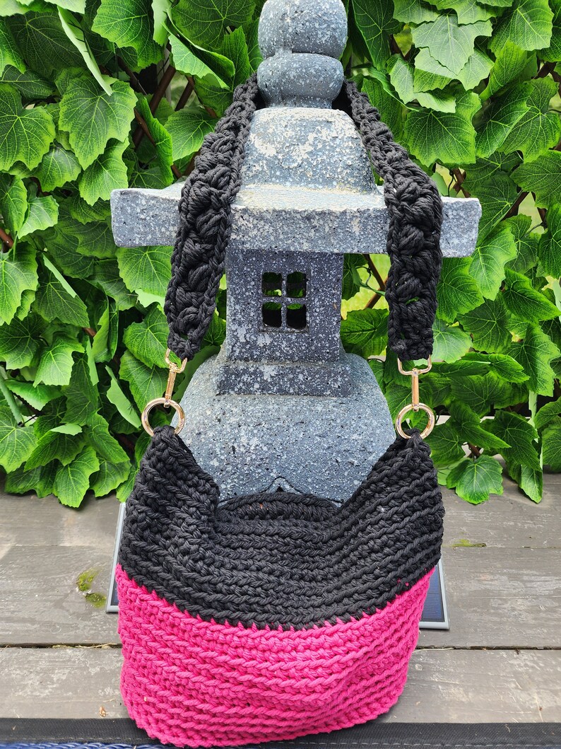 MACRAME HANDLE SHEER SHOULDER BAG