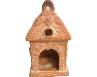 Vintage Celestial Sun Terracotta Hanging Candle Holder Whimsigoth Boho