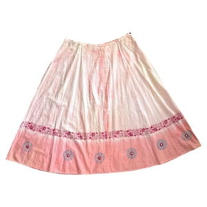 Vintage Y2K Floral Embellished Maxi Skirt Boho Hippie Fairy Summer Festival