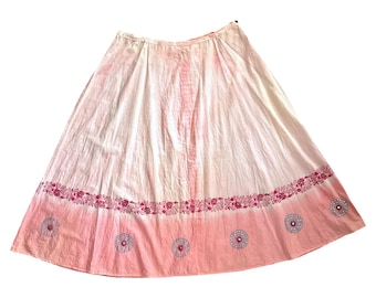 Vintage Y2K Floral Embellished Maxi Skirt Boho Hippie Fairy Summer Festival