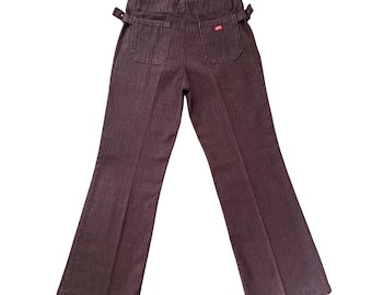 Vintage Y2K Miss Sixty Brązowe Paski Szerokie Nogawki Rozkloszowane Jeansy Klamry Ozdoby Festiwal Lato Euro Vintage