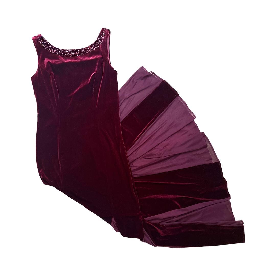 green emerald velvet dress Coya Midi Dress in Fairy Floral Burgundy Flock main image 0