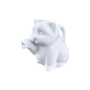 Vintage White Cat Ceramic Cream Syrup Mini Pitcher Container Whimsigoth Cottagecore Boho