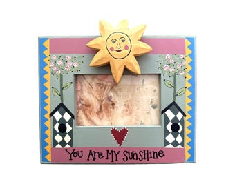Vintage Celestial Sun Picture Frame Whimsigoth Boho Cottagecore