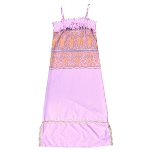 Vintage 70s Designer Zandra Rhodes Pink Maxi Dress