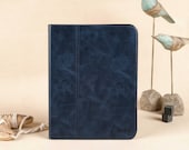 Blue Genuine Leather iPad Case for iPad Pro 11” M5 2025 Air 5 iPad 10th 10.9" 2022 iPad Pro 12.9'' Pro 11" iPad Mini 5 6 Case Gift For Him
