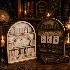 Personalisierte Lese-Tracker | Bücher lesen in diesem Jahr Counter | Buchliebhaber Geschenk | Reader Regal Dekor | Bibliotheks-Lese-Challenge