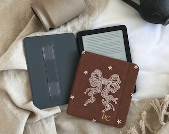 Vintage Butterfly Kindle Case, Brown Coquette Ereader Cover, Personalized Kindle Paperwhite Case, Gift for Book Lovers