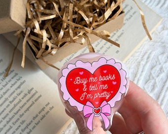 Cute Heart Phone Grip, Magnetic Phone Stand, Book Lover Phone Grip, Coquette MagSafe Grip, Cute Reading Gift, Buy Me Books Grip