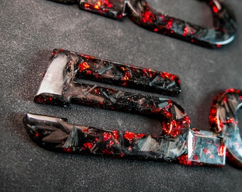 Set of 2 “5.0” Badges – Forged Carbon, Handcrafted