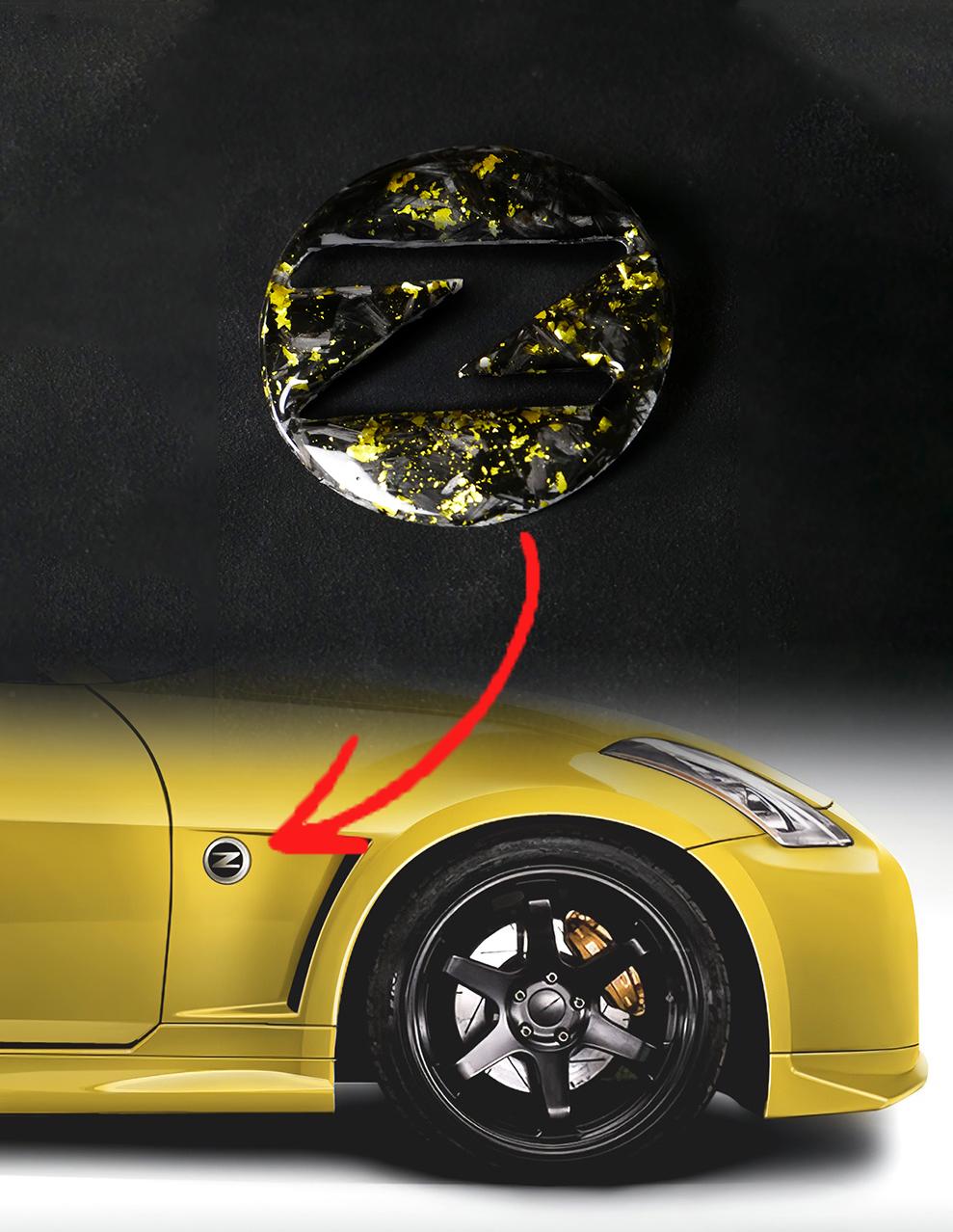 Hand-forged Carbon Fiber Fender Badge for 350Z and Z33 (2003-2009