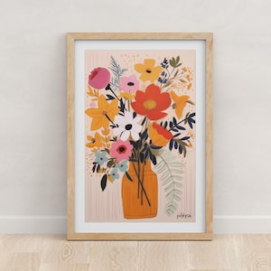 Kabin - Jarrón de flores / arte de pared imprimible, arte de pared botánico, póster, decoración de pared, descarga digital, arte de pared digital