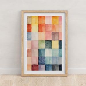 Square Print | printable wall art, simple wall art, rainbow colour poster, wall decor, digital download, digital wall art