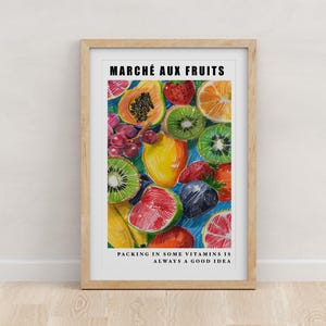 Marché aux Fruits Print | fruits market print, printable wall art, poster, wall decor, digital download, digital wall art