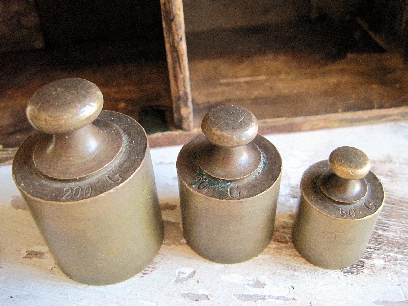 Vintage Industrial Brass Weights Gram Apothecary Set Etsy