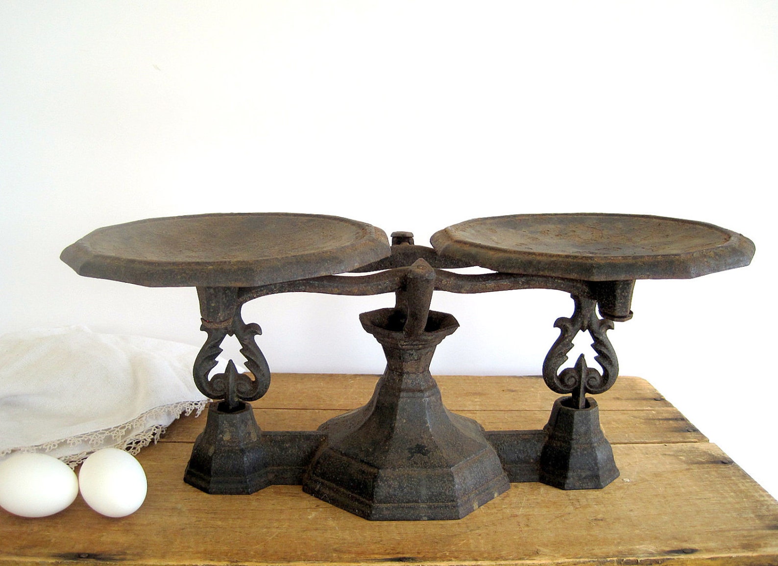 SALE Antique Cast Iron Balance Scales / Industrial Home Decor Etsy