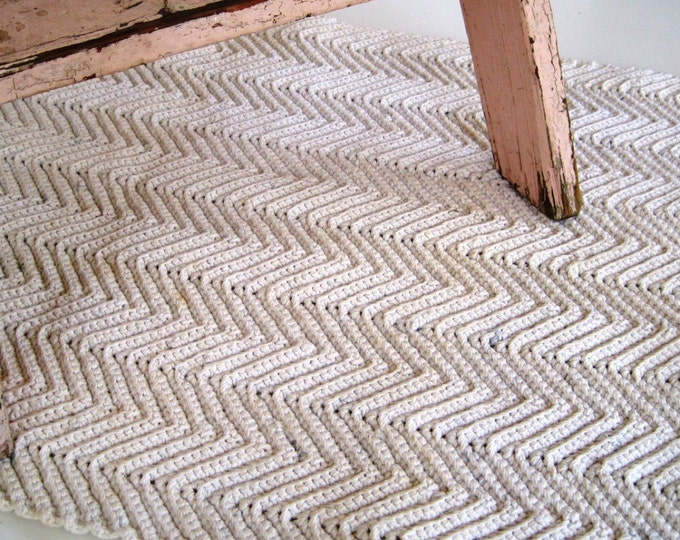 Vintage Handmade Rope Rug Heavyweight Cotton Natural - Etsy