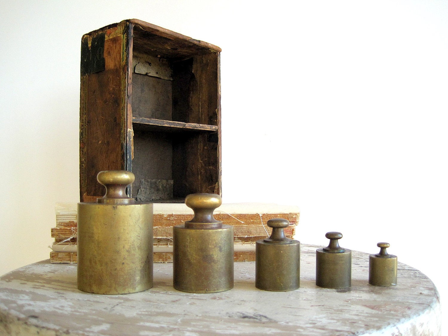 Vintage Industrial Brass Weights Gram Apothecary Set Etsy