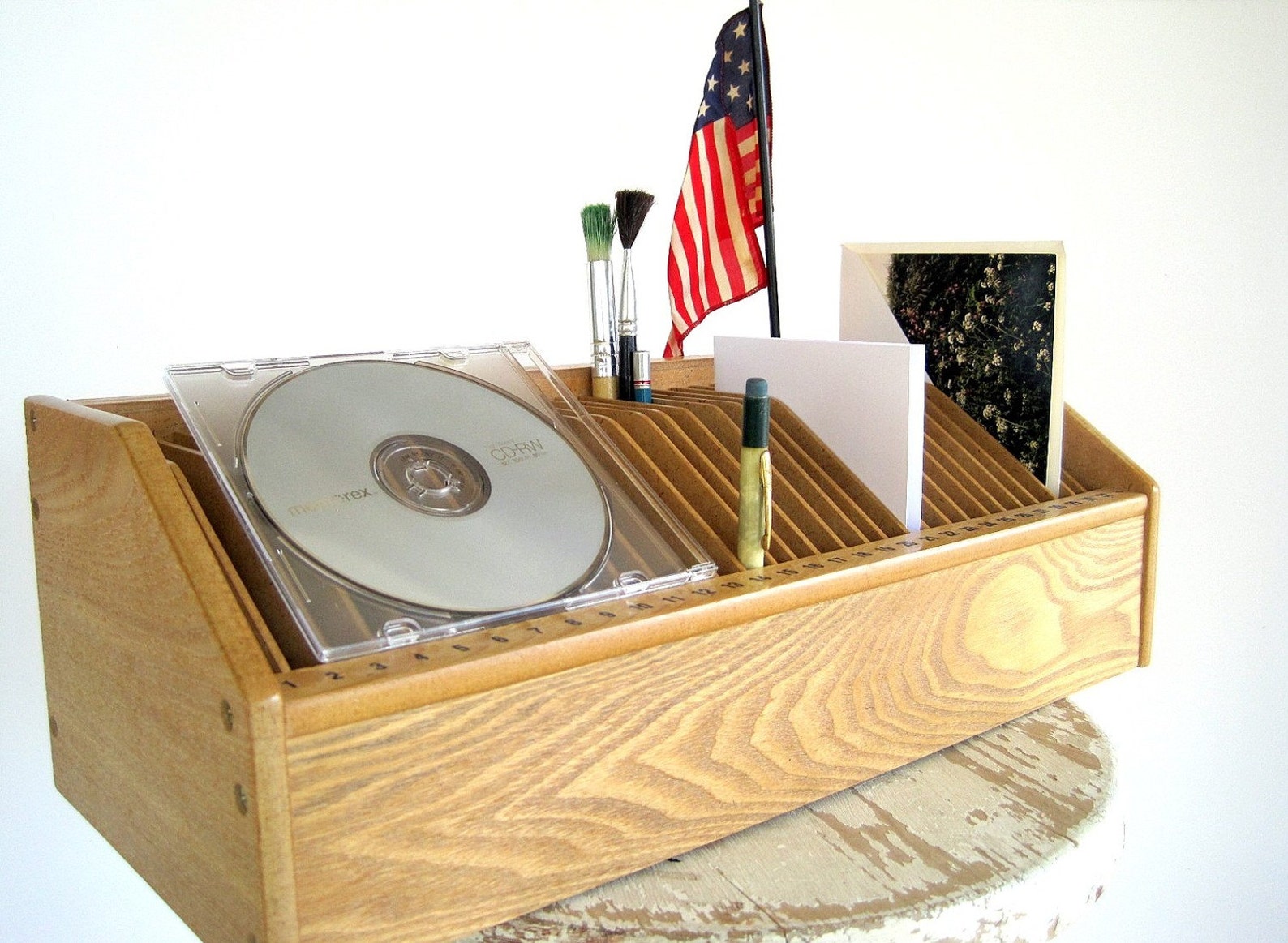 Mid Century Vintage Desktop Mail Sorter Bill File Etsy