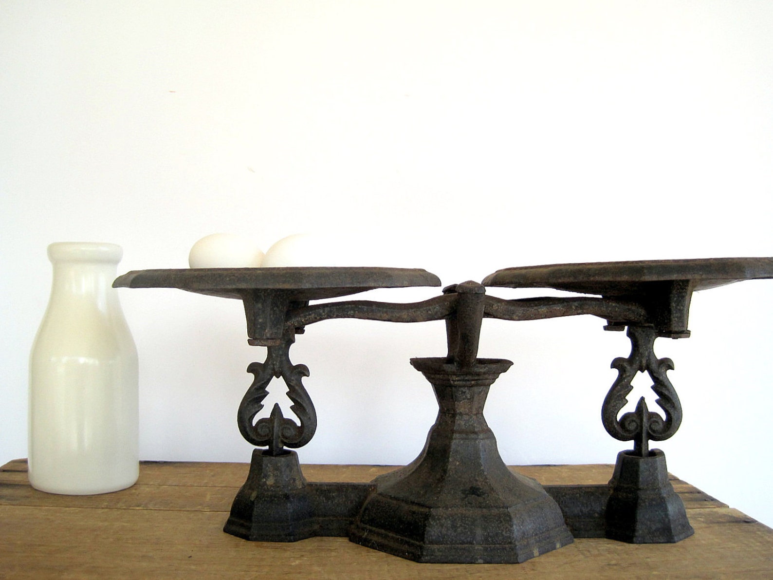 SALE Antique Cast Iron Balance Scales / Industrial Home Decor Etsy