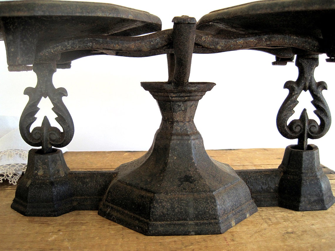 SALE Antique Cast Iron Balance Scales / Industrial Home Decor Etsy