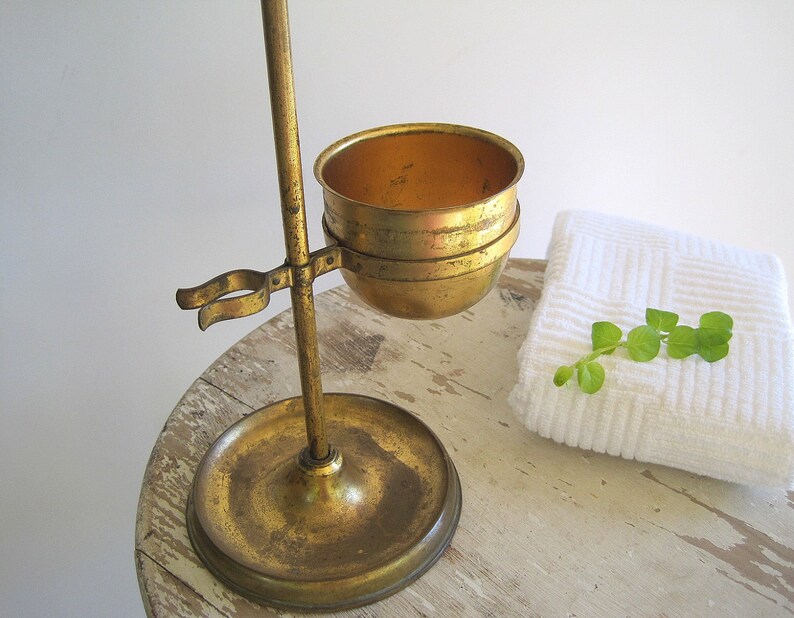HOLD FOR JENNIFER Antique Vintage Brass Shaving Mirror Stand Etsy