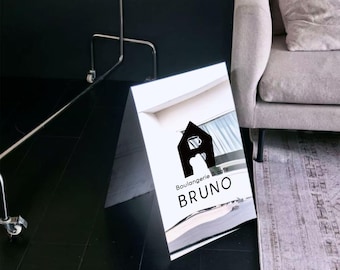 Panneau de trottoir chevalet personnalisé avec logo, panneau métallique double face, enseigne extérieure pour café, boutique ou restaurant