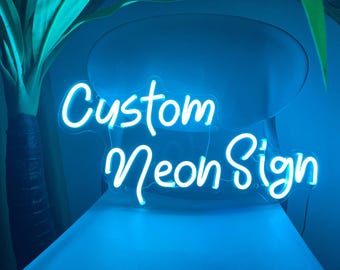 Custom Neon Sign Personalized - LED Neon Lights for Wall Decor, Wedding, Business -Any Text/Logo - Dimmable & Energy Efficient-Fast Shipping