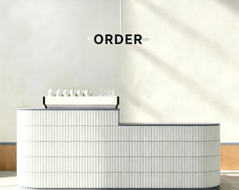 Order Coffee Shop Pick Up Sign, Multi-Purpose Metal Hanging Sign, 3 Installation Methods, Adjustable Length