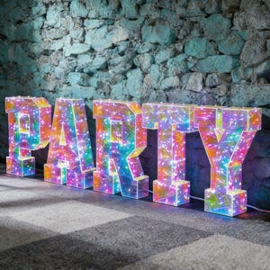FÊTE Lettres de chapiteau, Enseigne lumineuse irisée, Décoration d'événement personnalisée, Anniversaire, Anniversaire