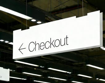 Commercial Quality Easy Mount Signs. Long Lasting Custom Shop Signage for Store Wayfinding System